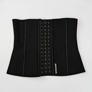 Burvogue Women’s Black Underbust Corset Waist Trainer Steel Boning Size XS